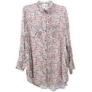 Eden & Olivia Women's PLUS Size 3X Animal Leopard Print Button Up Shirt Blouse